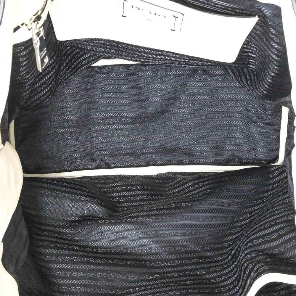 PRADA White Leather Shoulder Bag - Picture 8 of 16